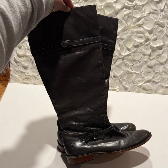 Frye Dark Leather Riding Boots - Picture 2 of 4